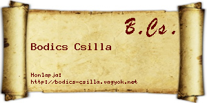 Bodics Csilla névjegykártya